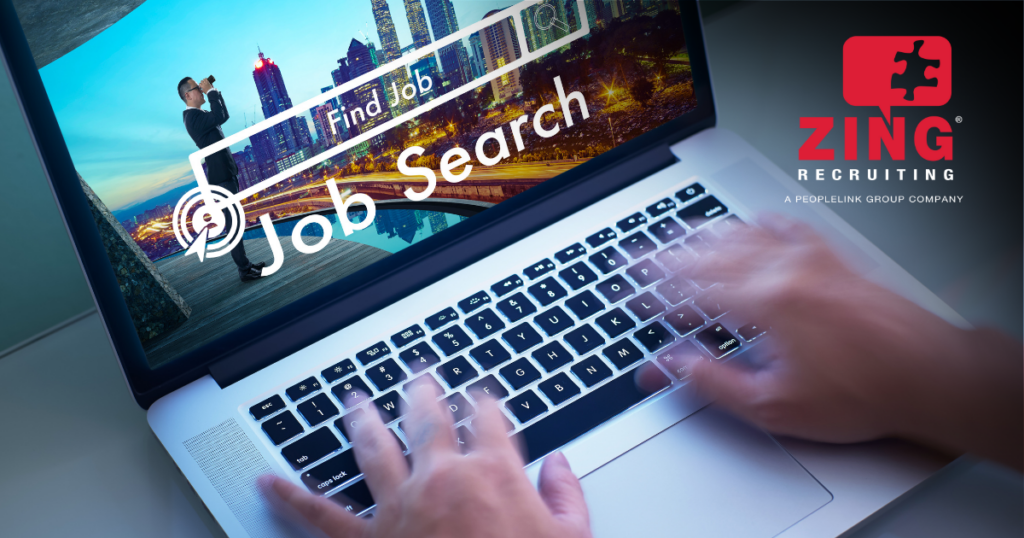 laptop user doing a job search